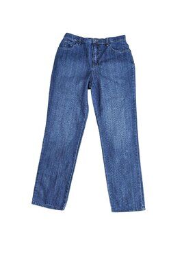 Gloria Vanderbilt Amanda High Rise Straight Jeans Womens 10 Blue Wash Stretch